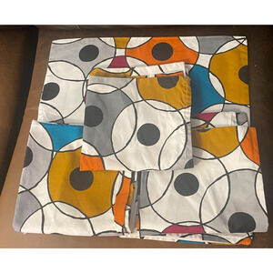 Lot of 4 IKEA Dvargpalm Pillow Covers Modern Circles Vibrant Retro 20x20 Zipper